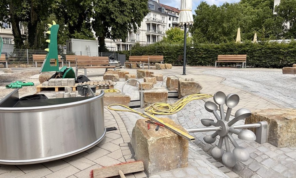 Wasserspielplatz in den Reisinger Anlagen steht kurz vor der Eröffnung Wasserspielplatz in den Reisinger Anlagen steht kurz vor der Eröffnung